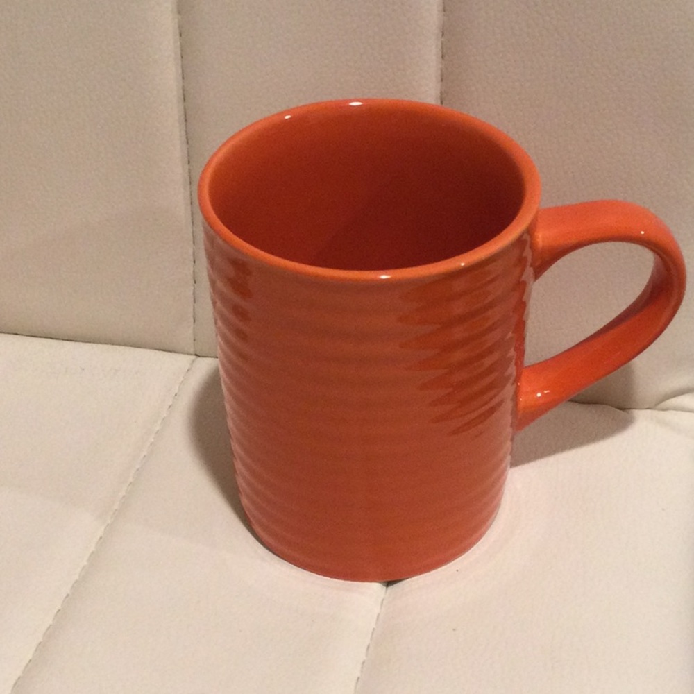 (2) NWT Orange Ceramic Royal Norfolk Mugs Set - Picture 3 of 8